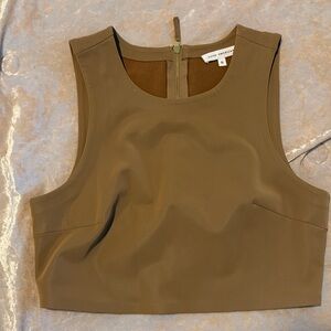 Good American Olive Green/Brown Sleeveless Crop Top